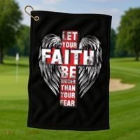 Let Your Faith Be Bigger Than Your Fear Golf Towel thumb 1