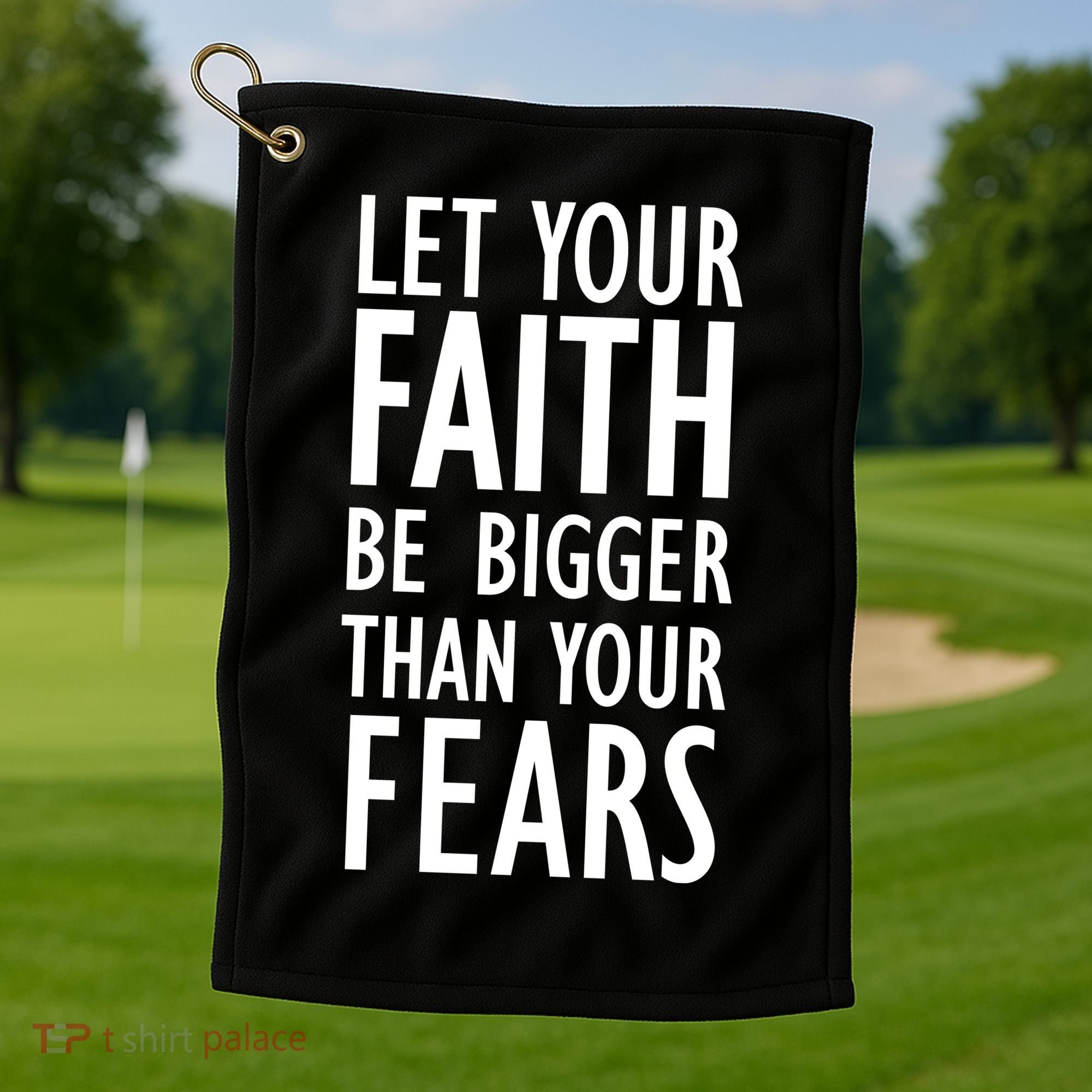 Let Your Faith Be Bigger Than Your Fears Golf Towel