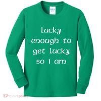 Lucky Enough To Get Lucky So I Am Kids Long Sleeve Shirt thumb 0