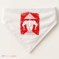 Laos Erawan Three Headed Elephant Kingdom of Laos USA-Made Doggie Bandana thumb 0