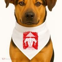 Laos Erawan Three Headed Elephant Kingdom of Laos USA-Made Doggie Bandana thumb 1