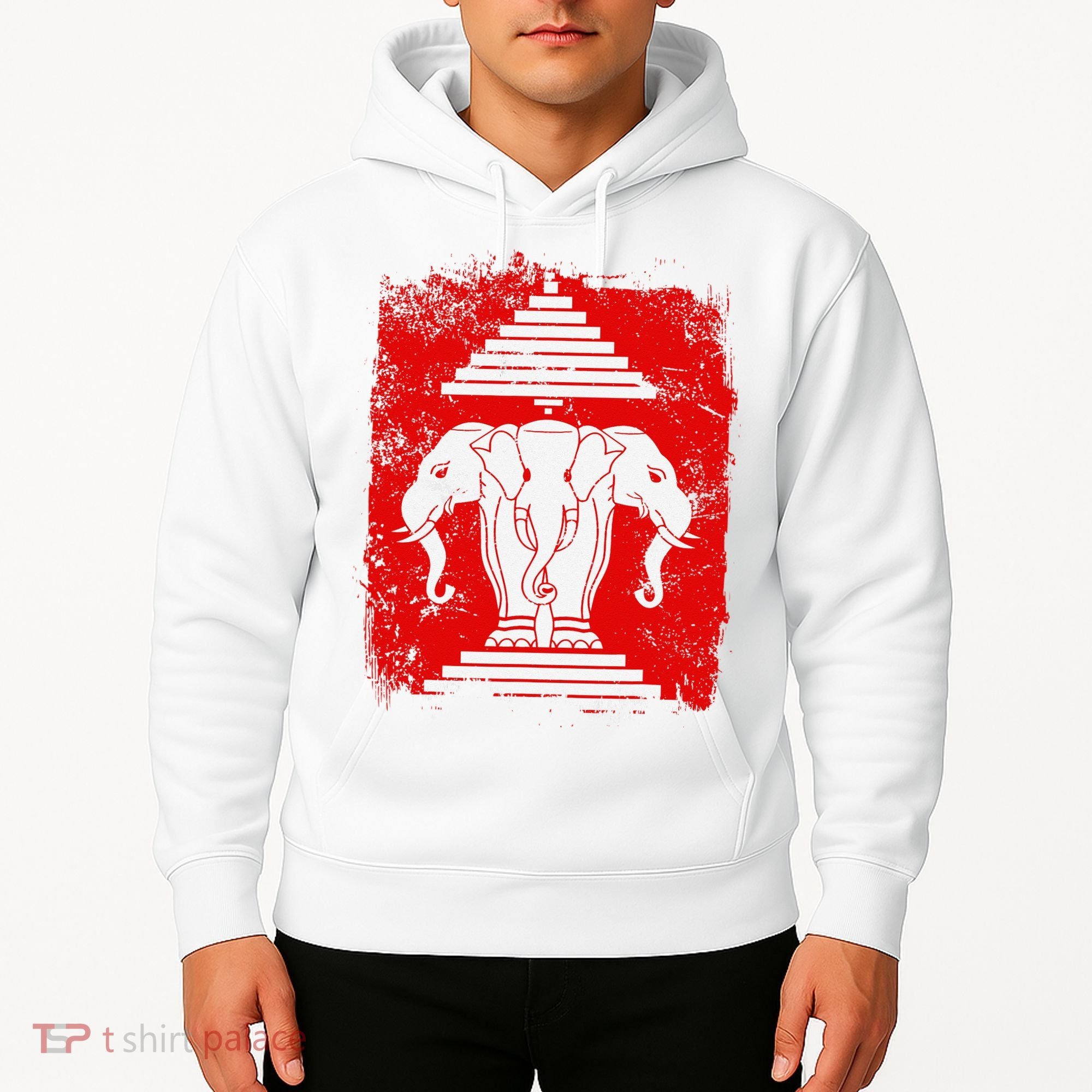 Laos Erawan Three Headed Elephant Kingdom of Laos Hoodie