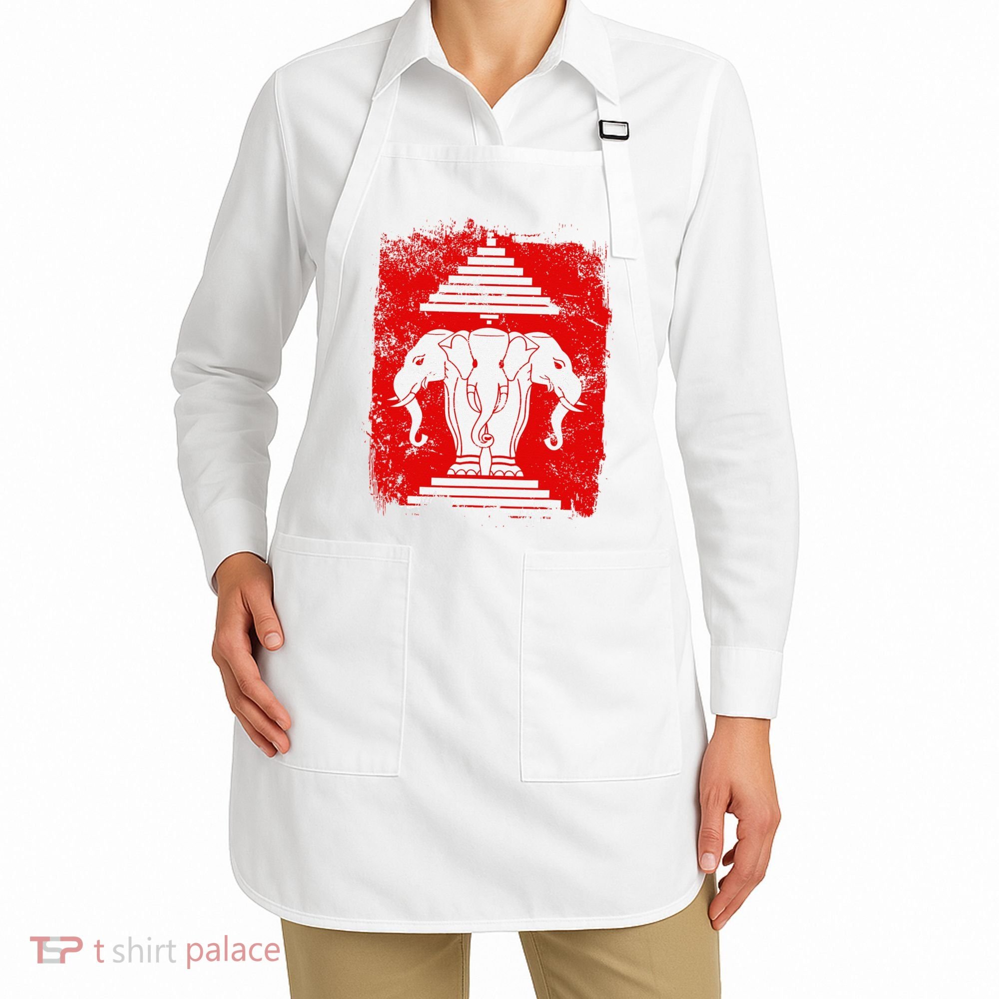 Laos Erawan Three Headed Elephant Kingdom of Laos Apron