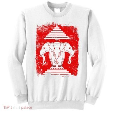 Laos Erawan Three Headed Elephant Kingdom of Laos Sweatshirt