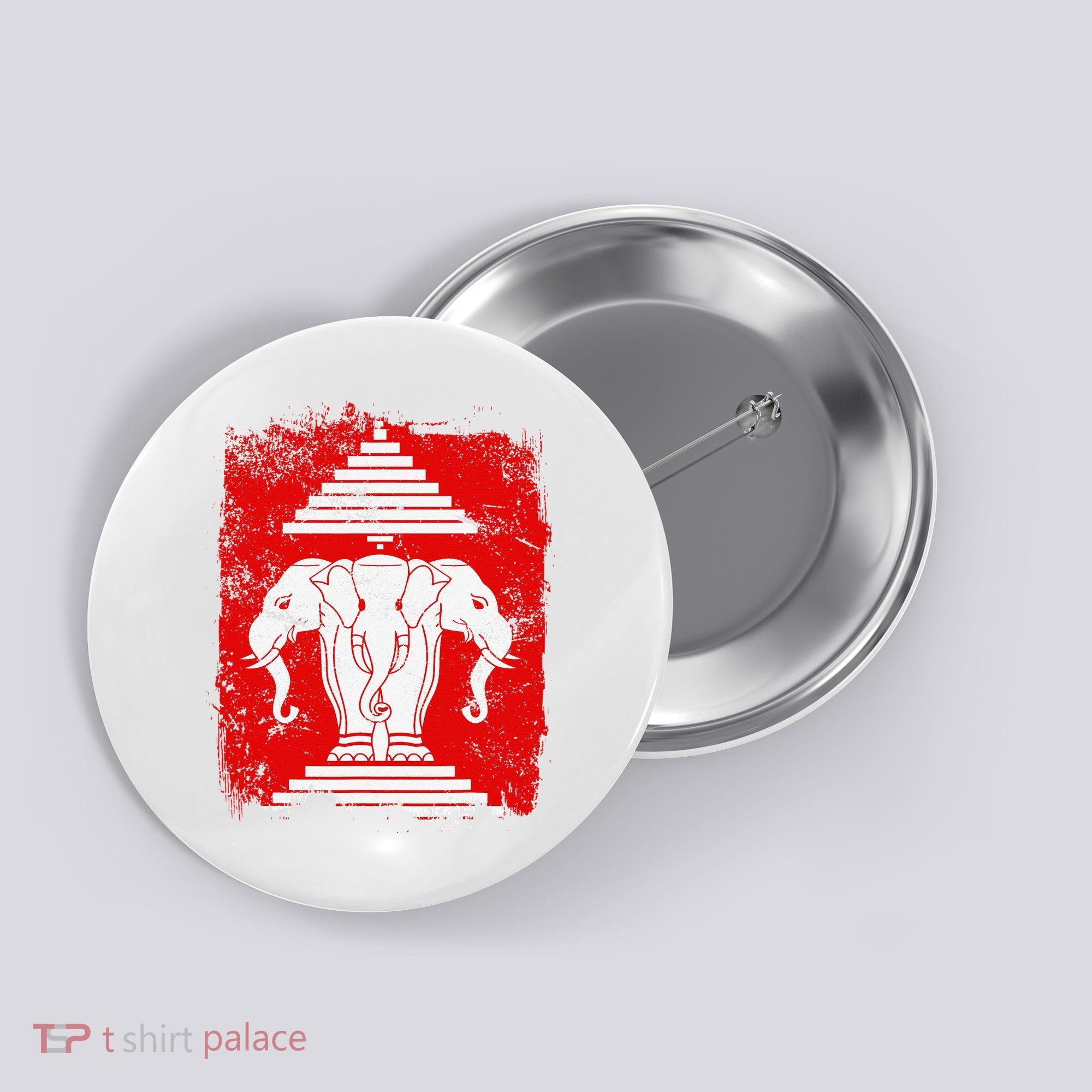 Laos Erawan Three Headed Elephant Kingdom of Laos Button