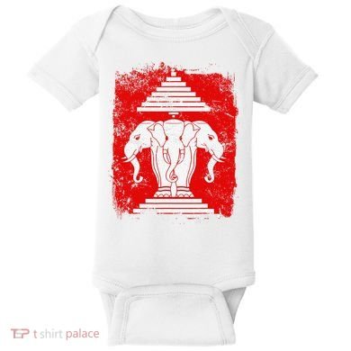 Laos Erawan Three Headed Elephant Kingdom of Laos Baby Bodysuit