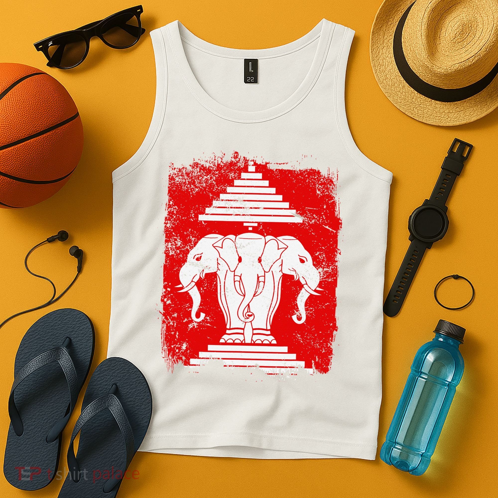 Laos Erawan Three Headed Elephant Kingdom of Laos Tank Top