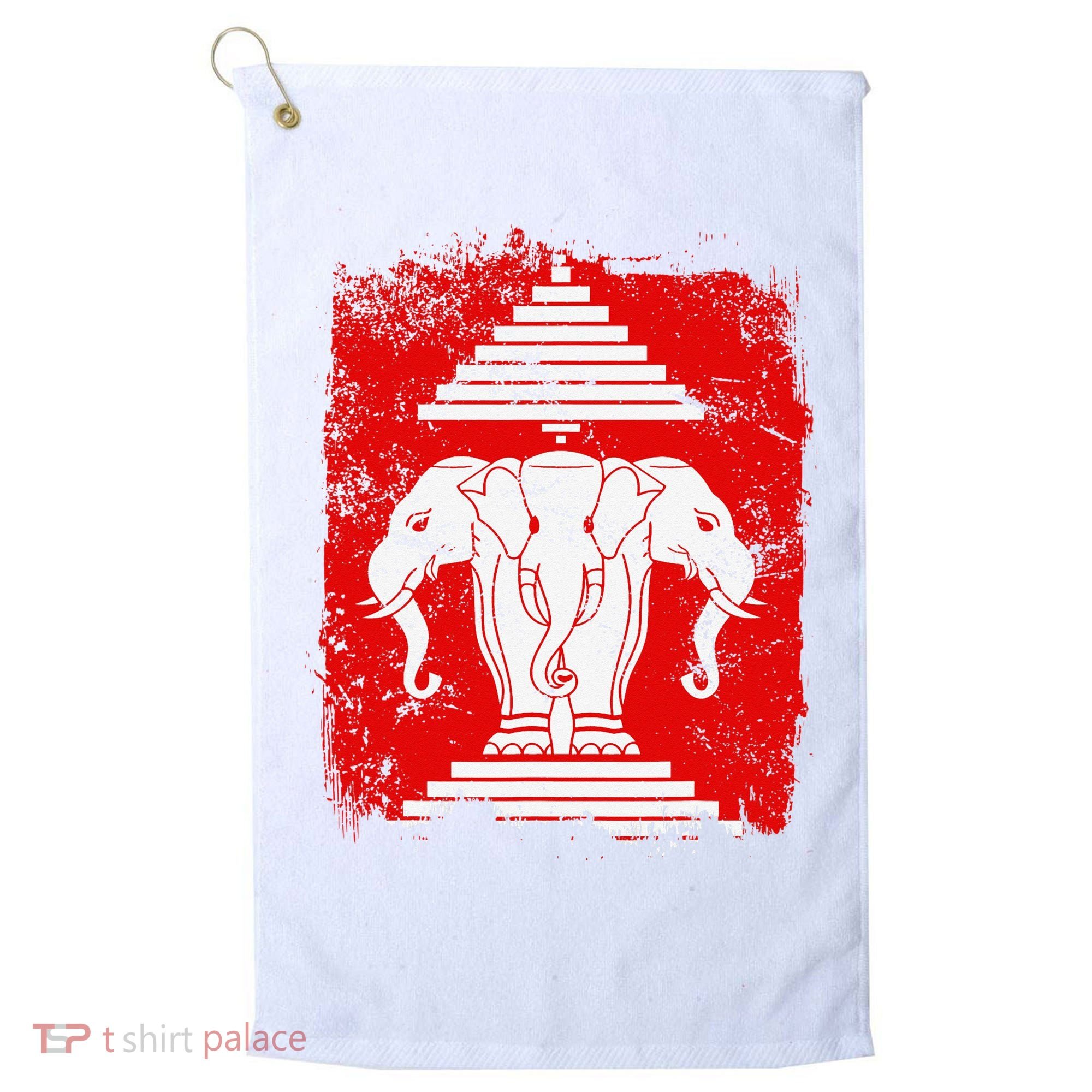 Laos Erawan Three Headed Elephant Kingdom of Laos Golf Towel