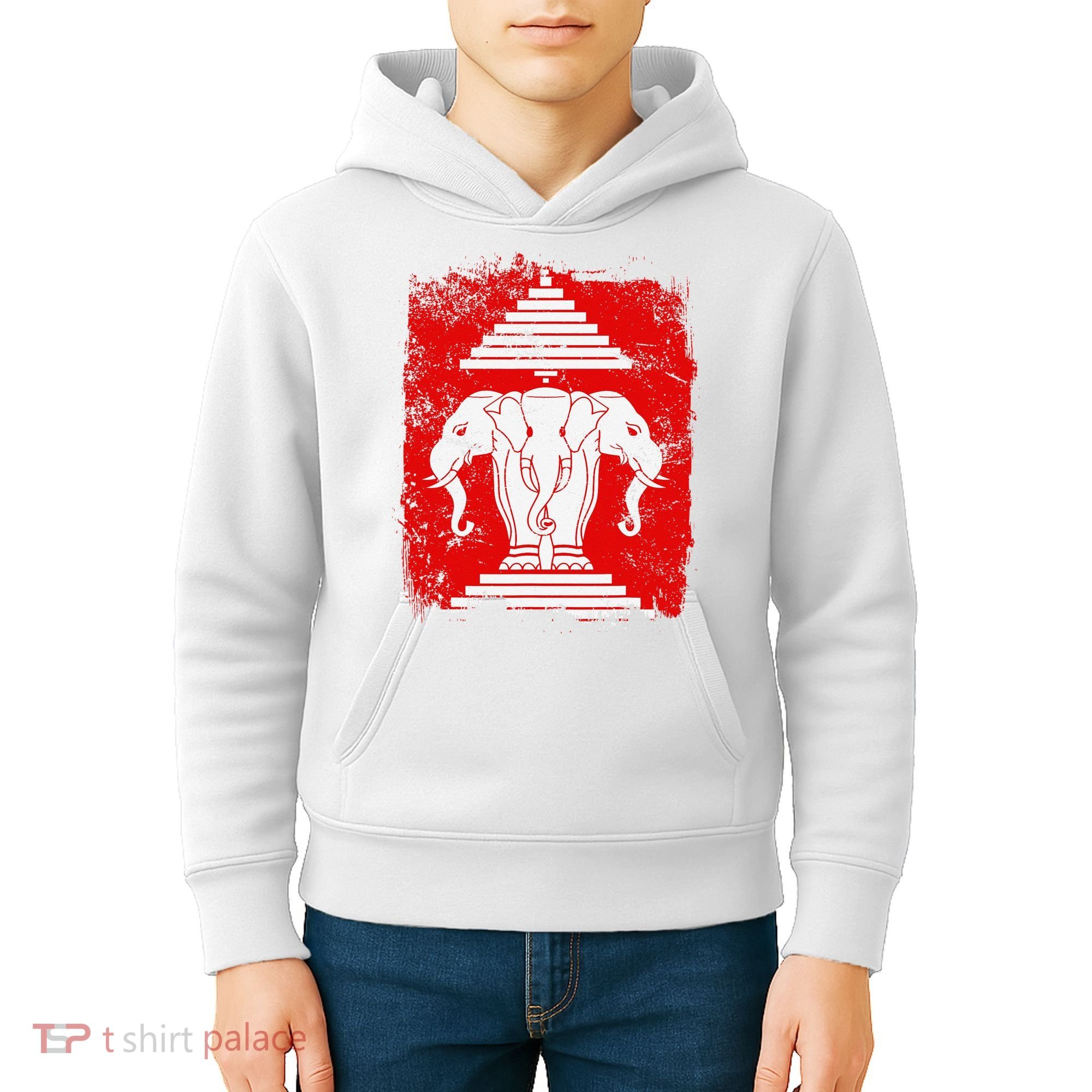 Laos Erawan Three Headed Elephant Kingdom of Laos Kids Hoodie