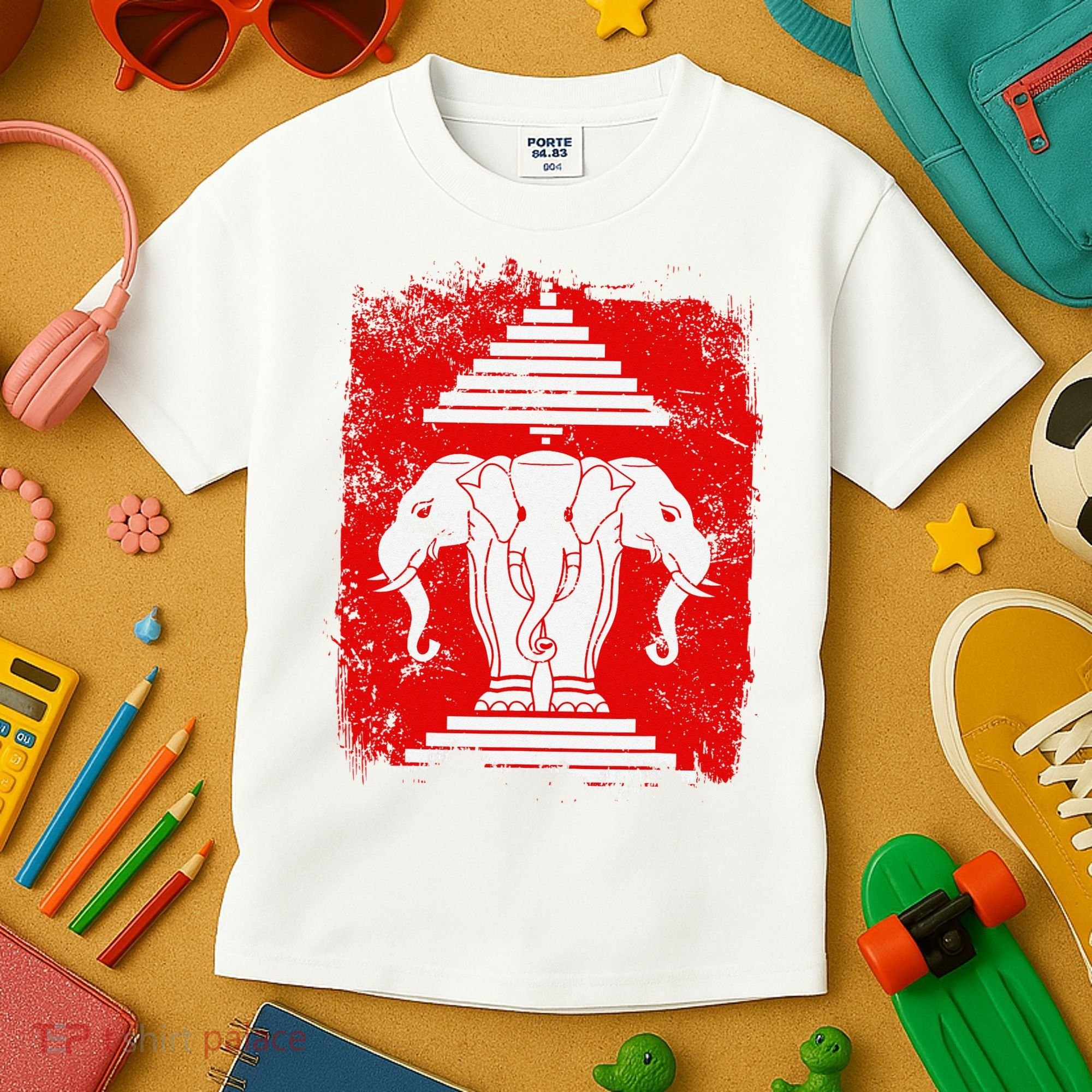 Laos Erawan Three Headed Elephant Kingdom of Laos Kids T-Shirt