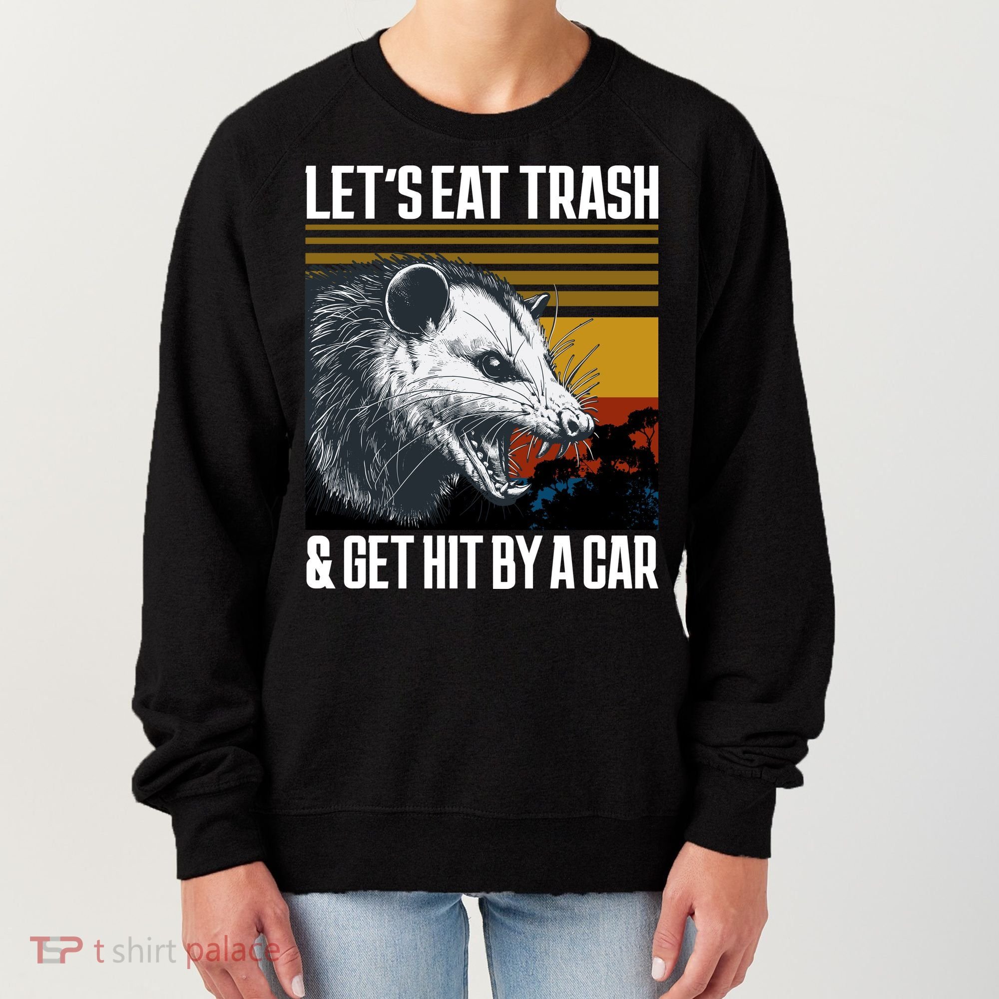 LetS Eat Trash Get Hit By A Car Possum Women's Sweatshirt