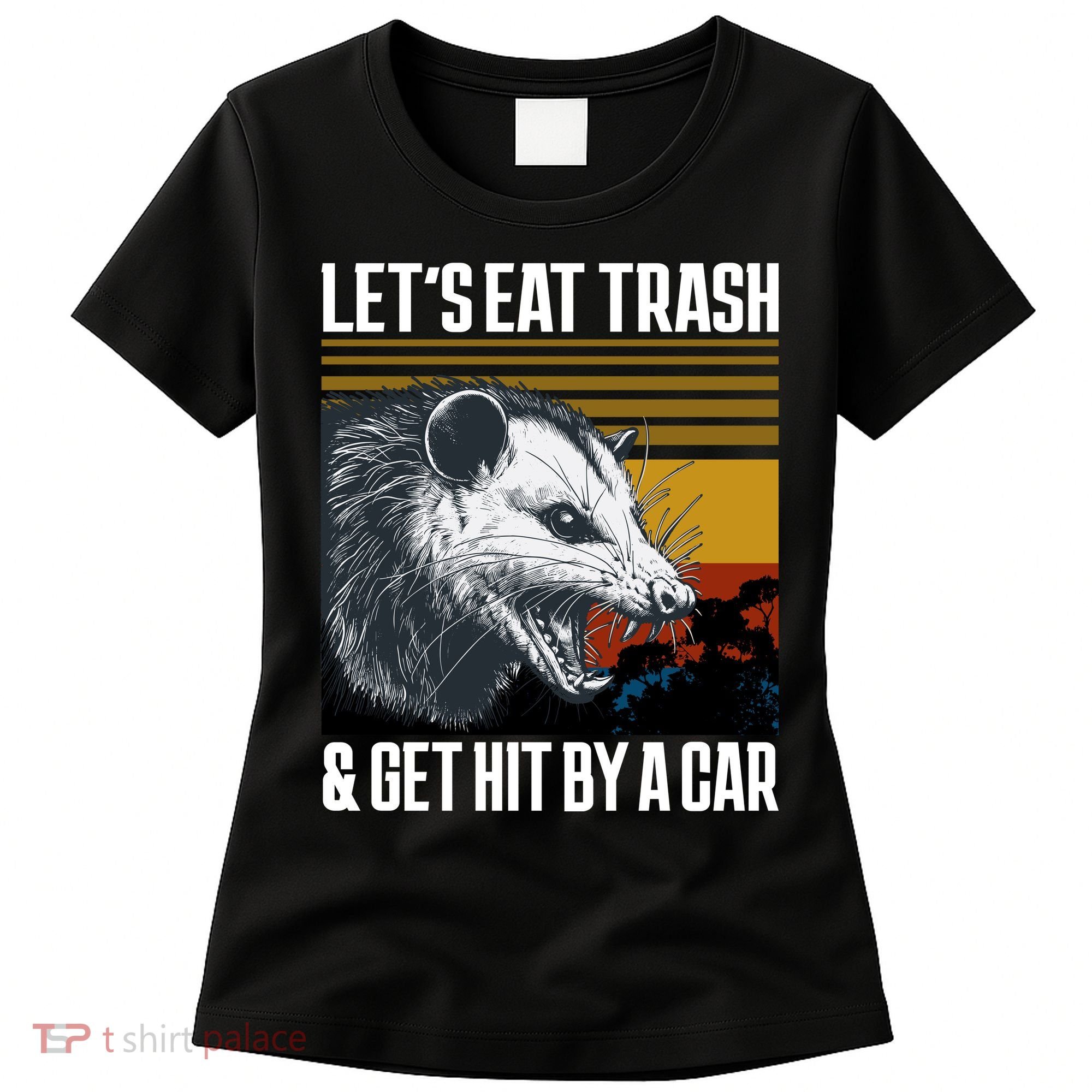 LetS Eat Trash Get Hit By A Car Possum Women's T-Shirt