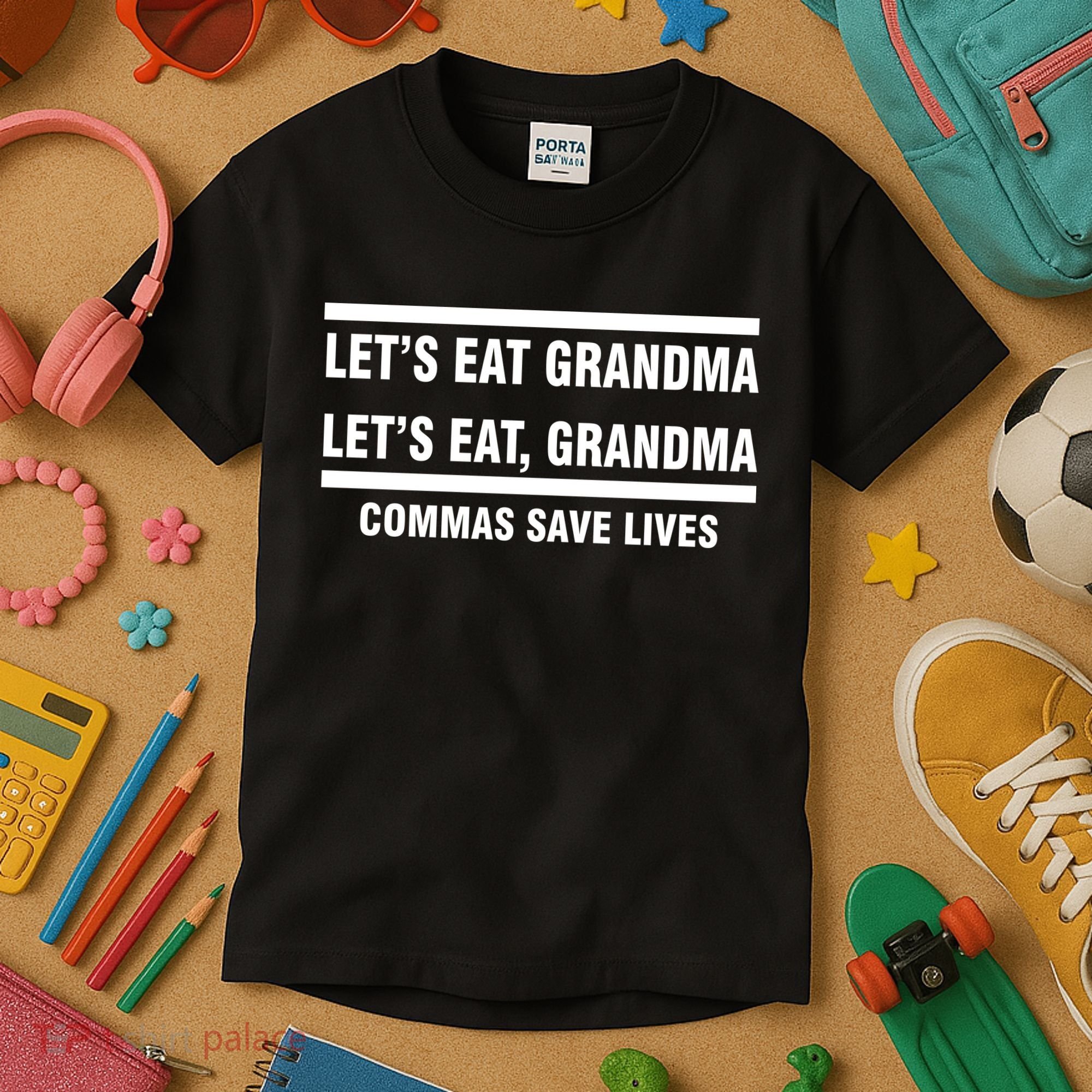 Let's Eat Grandma Commas Save Lives Kids T-Shirt