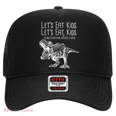 Let's Eat Kids Punctuation Saves Lives Dinosaur Hat