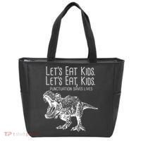 Let's Eat Kids Punctuation Saves Lives Dinosaur Tote Bag thumb 0