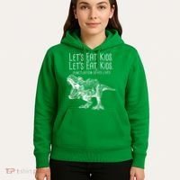 Let's Eat Kids Punctuation Saves Lives Dinosaur Hoodie thumb 5