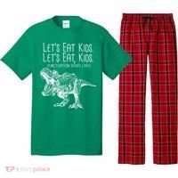 Let's Eat Kids Punctuation Saves Lives Dinosaur Pajama Set thumb 0