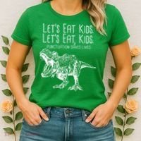 Let's Eat Kids Punctuation Saves Lives Dinosaur Women's T-Shirt thumb 2