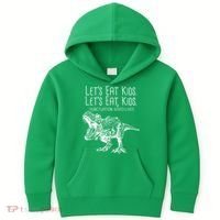Let's Eat Kids Punctuation Saves Lives Dinosaur Kids Hoodie thumb 0