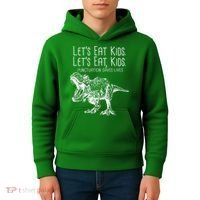 Let's Eat Kids Punctuation Saves Lives Dinosaur Kids Hoodie thumb 4