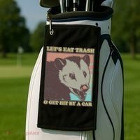 Let's Eat Trash And Get Hit By A Car Opossum Golf Towel thumb 2
