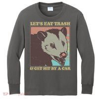 Let's Eat Trash And Get Hit By A Car Opossum Kids Long Sleeve Shirt thumb 0