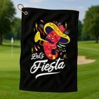 Let's Fiesta Chili Pepper Golf Towel thumb 1