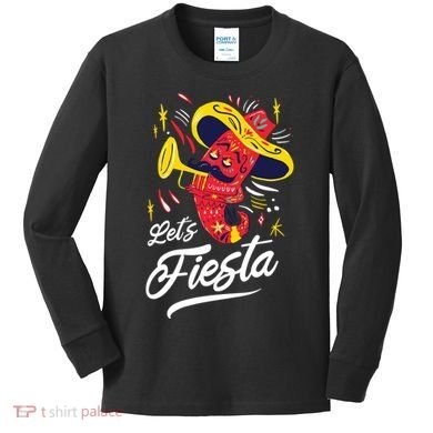 Let's Fiesta Chili Pepper Kids Long Sleeve Shirt