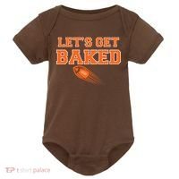 Let's Get Baked Football Cleveland Baby Bodysuit thumb 0