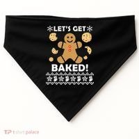 Let's Get Baked Gingerbread Cookie Ugly Christmas USA-Made Doggie Bandana thumb 0