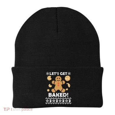 Let's Get Baked Gingerbread Cookie Ugly Christmas Beanie