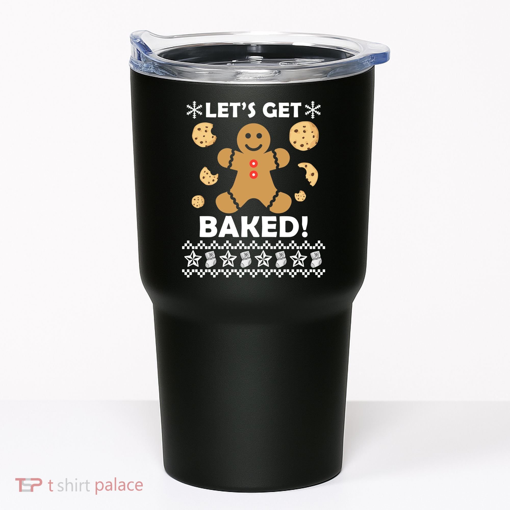 Let's Get Baked Gingerbread Cookie Ugly Christmas Tumbler