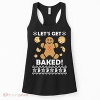 Let's Get Baked Gingerbread Cookie Ugly Christmas Women's Tank Top thumb 0
