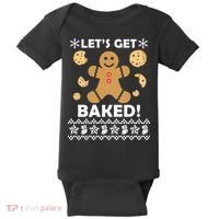 Let's Get Baked Gingerbread Cookie Ugly Christmas Baby Bodysuit thumb 0