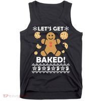 Let's Get Baked Gingerbread Cookie Ugly Christmas Tank Top thumb 0