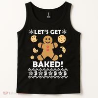 Let's Get Baked Gingerbread Cookie Ugly Christmas Tank Top thumb 2
