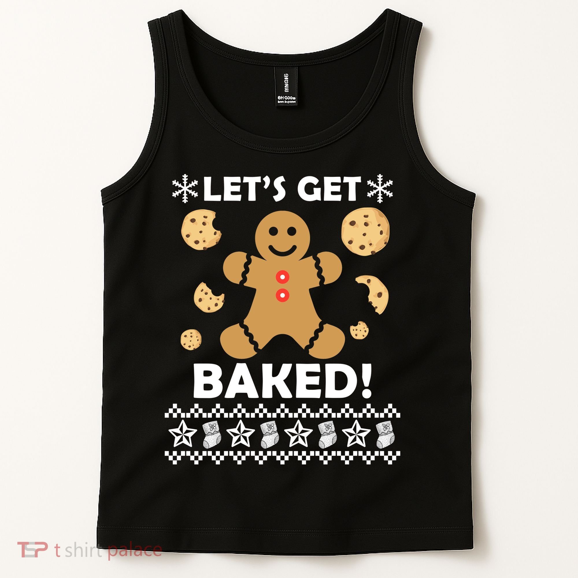 Let's Get Baked Gingerbread Cookie Ugly Christmas Tank Top