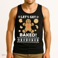 Let's Get Baked Gingerbread Cookie Ugly Christmas Tank Top thumb 3