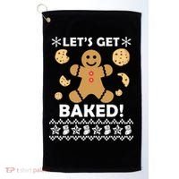 Let's Get Baked Gingerbread Cookie Ugly Christmas Golf Towel thumb 0