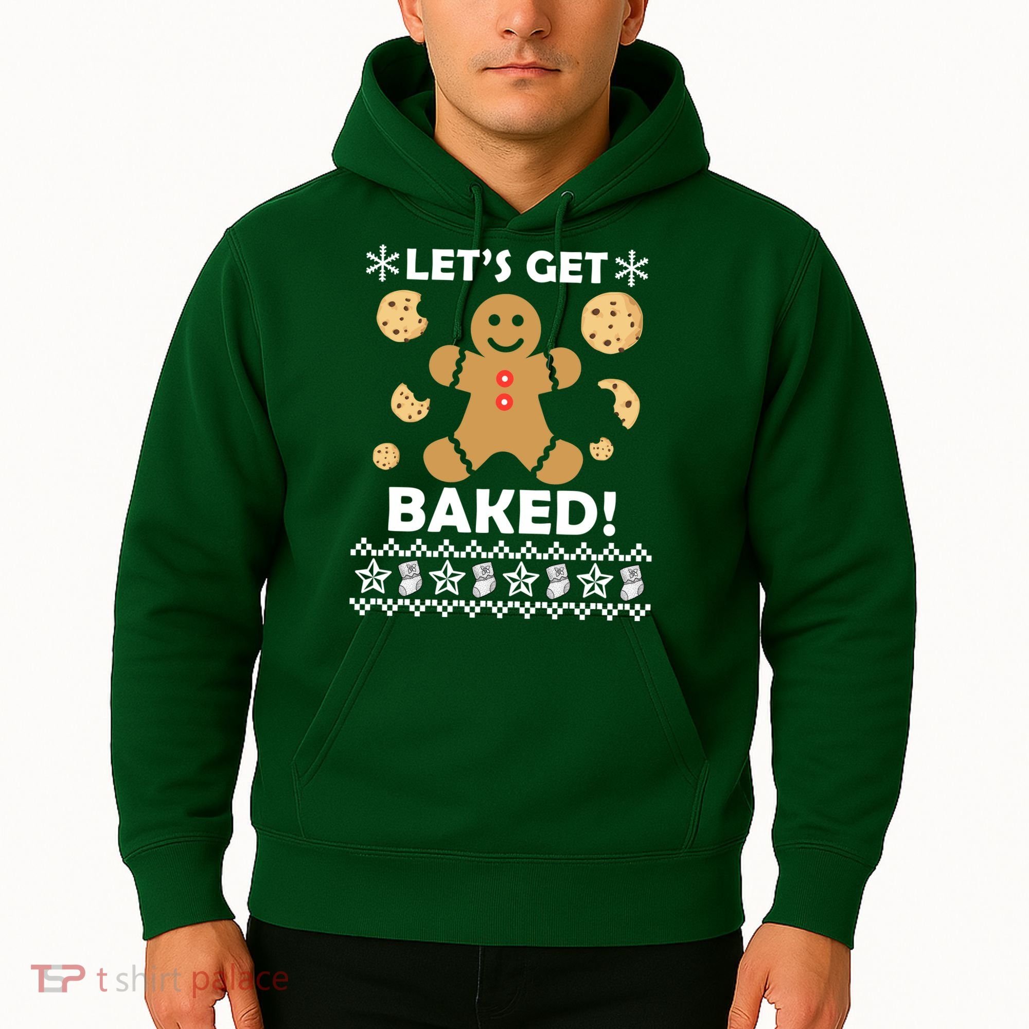Let's Get Baked Gingerbread Cookie Ugly Christmas Hoodie