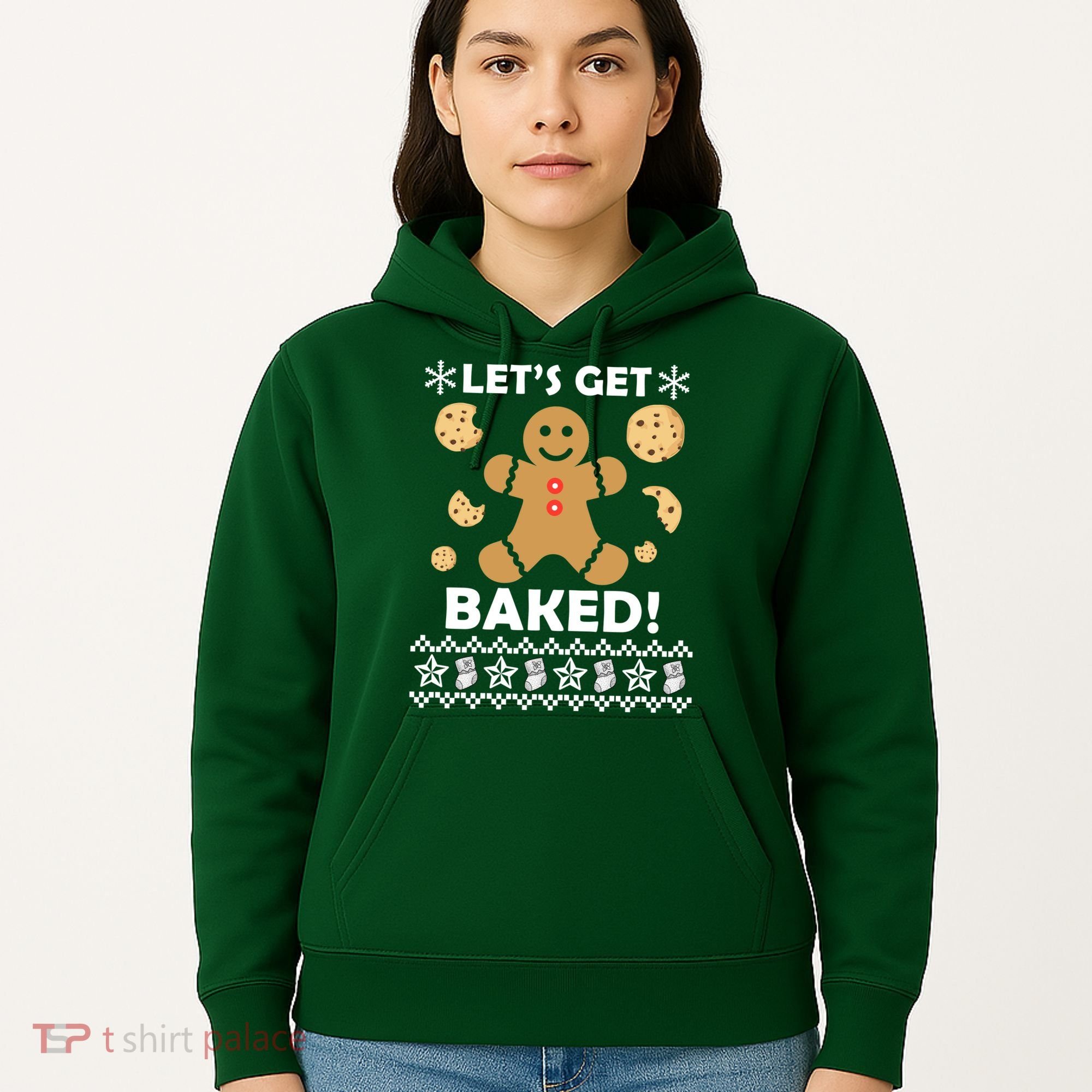 Let's Get Baked Gingerbread Cookie Ugly Christmas Hoodie