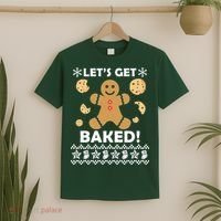 Let's Get Baked Gingerbread Cookie Ugly Christmas T-Shirt thumb 2