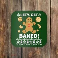 Let's Get Baked Gingerbread Cookie Ugly Christmas Coaster thumb 0
