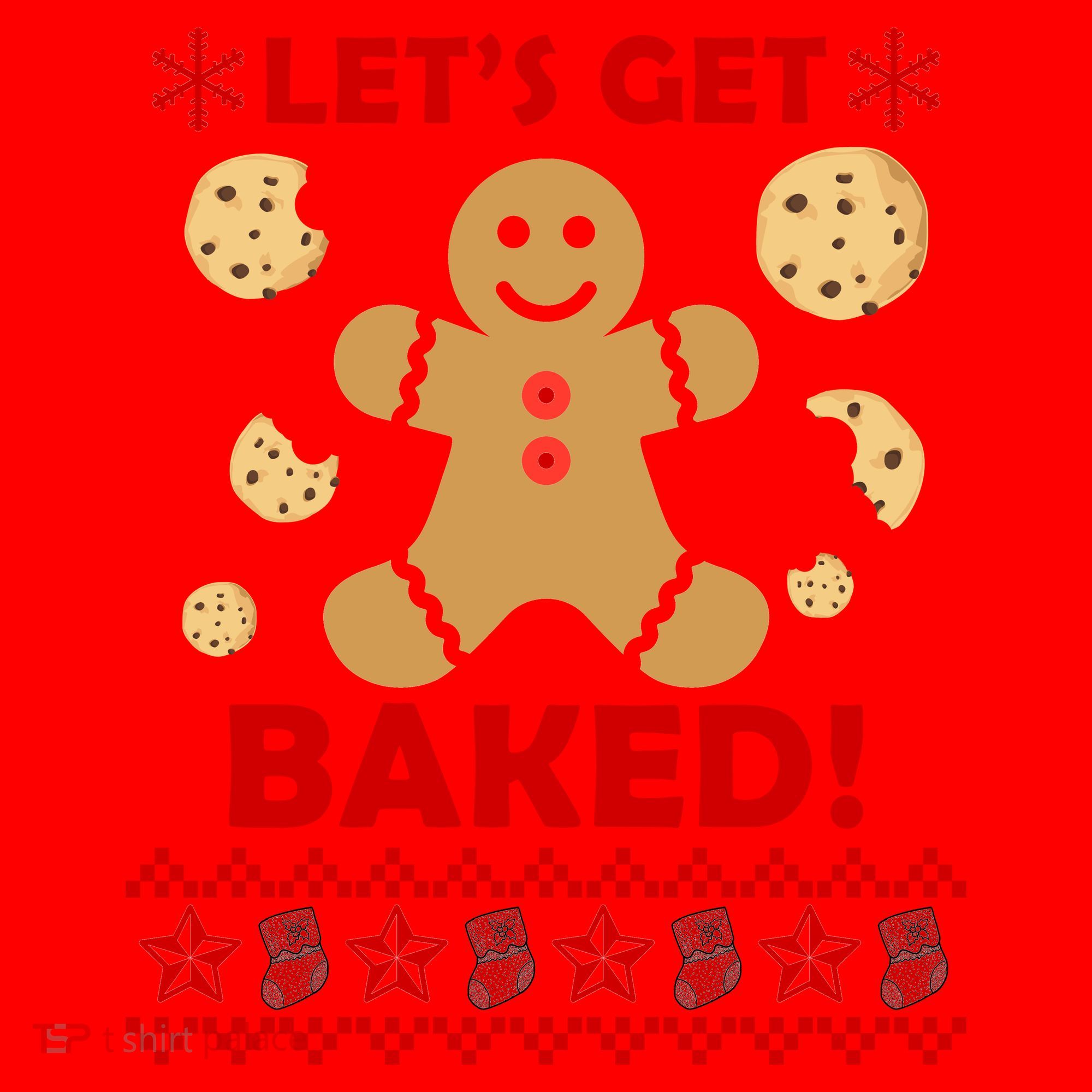 Let's Get Baked Gingerbread Cookie Ugly Christmas Santa Hat