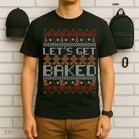 Lets Get Baked Ugly Christmas Sweater T-Shirt thumb 6