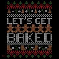 Lets Get Baked Ugly Christmas Sweater T-Shirt thumb 7