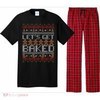 Lets Get Baked Ugly Christmas Sweater Pajama Set thumb 0