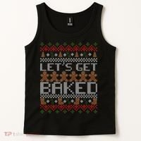 Lets Get Baked Ugly Christmas Sweater Tank Top thumb 2