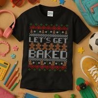 Lets Get Baked Ugly Christmas Sweater Kids T-Shirt thumb 3
