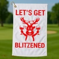 Let's Get Blitzened Golf Towel thumb 1
